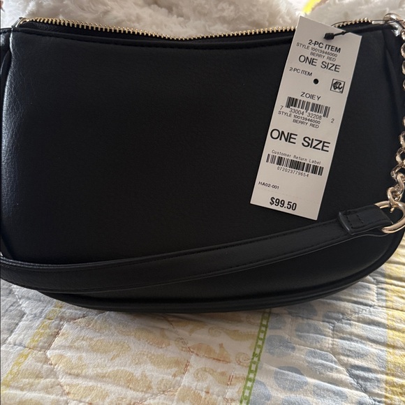 INC International Concepts Burgundy and Black Tote 2 piece Set - Picture 8 of 8